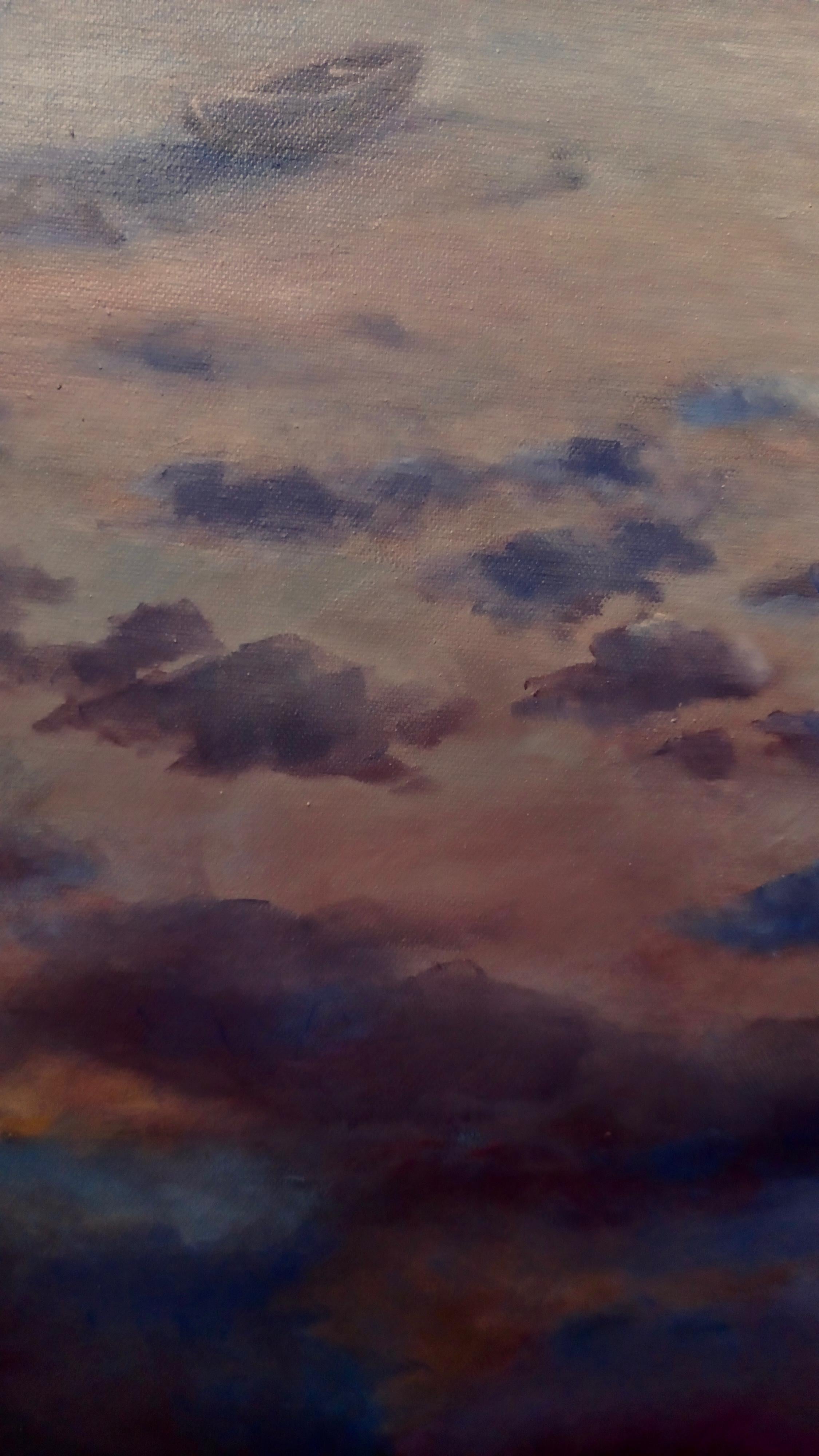 Moonlight Sonata, Original Signed Romantic Landscape Painting on Canvas For Sale 5