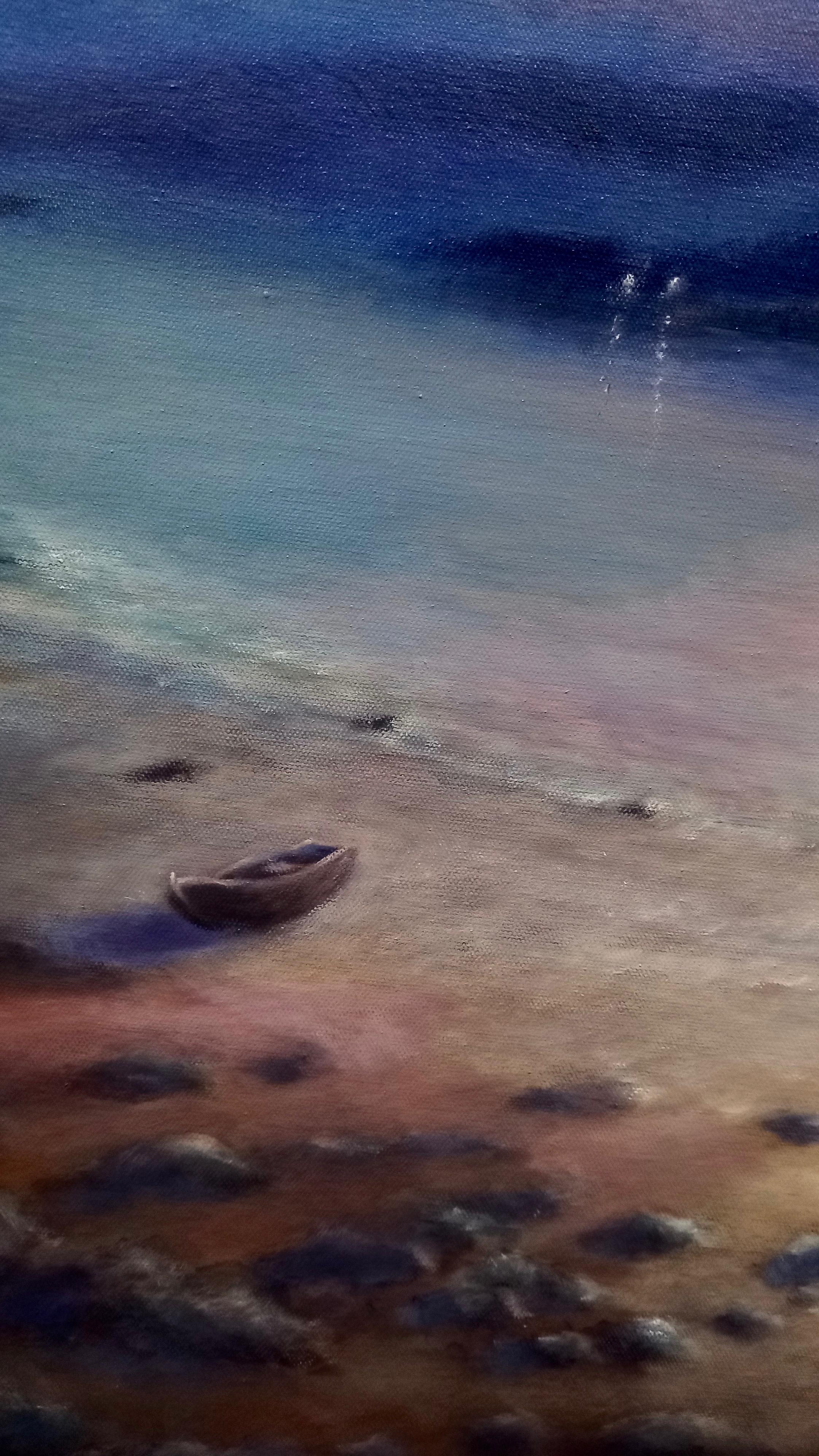 Moonlight Sonata – Romantisches Öl-Landschaftsgemälde in Mondlicht, 2023 – Painting von Lee Campbell