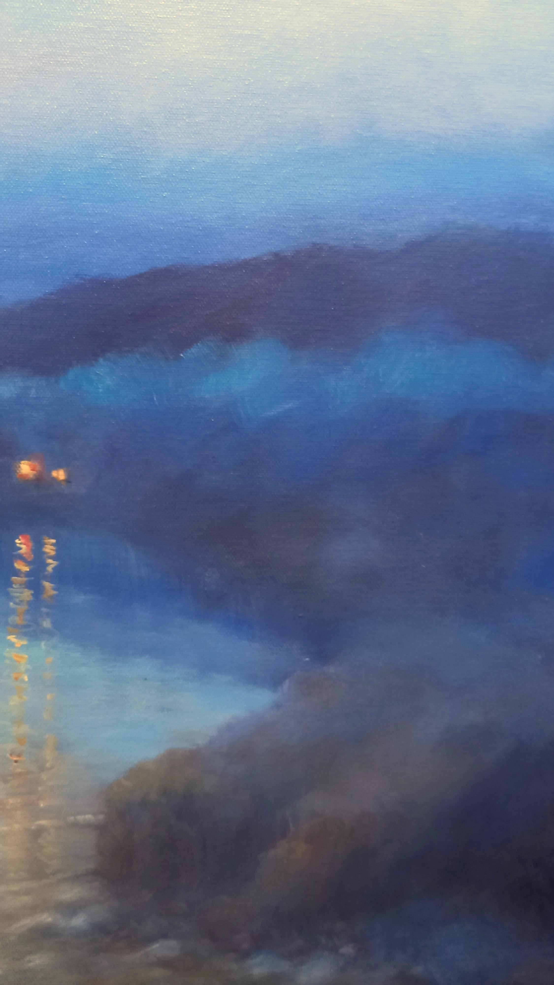 Moonlight Sonata - Romantic Oil Landscape Painting, 2023 For Sale 3