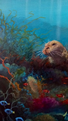 Pacific Rays - Contemporary Oil Animal Painting, 2023