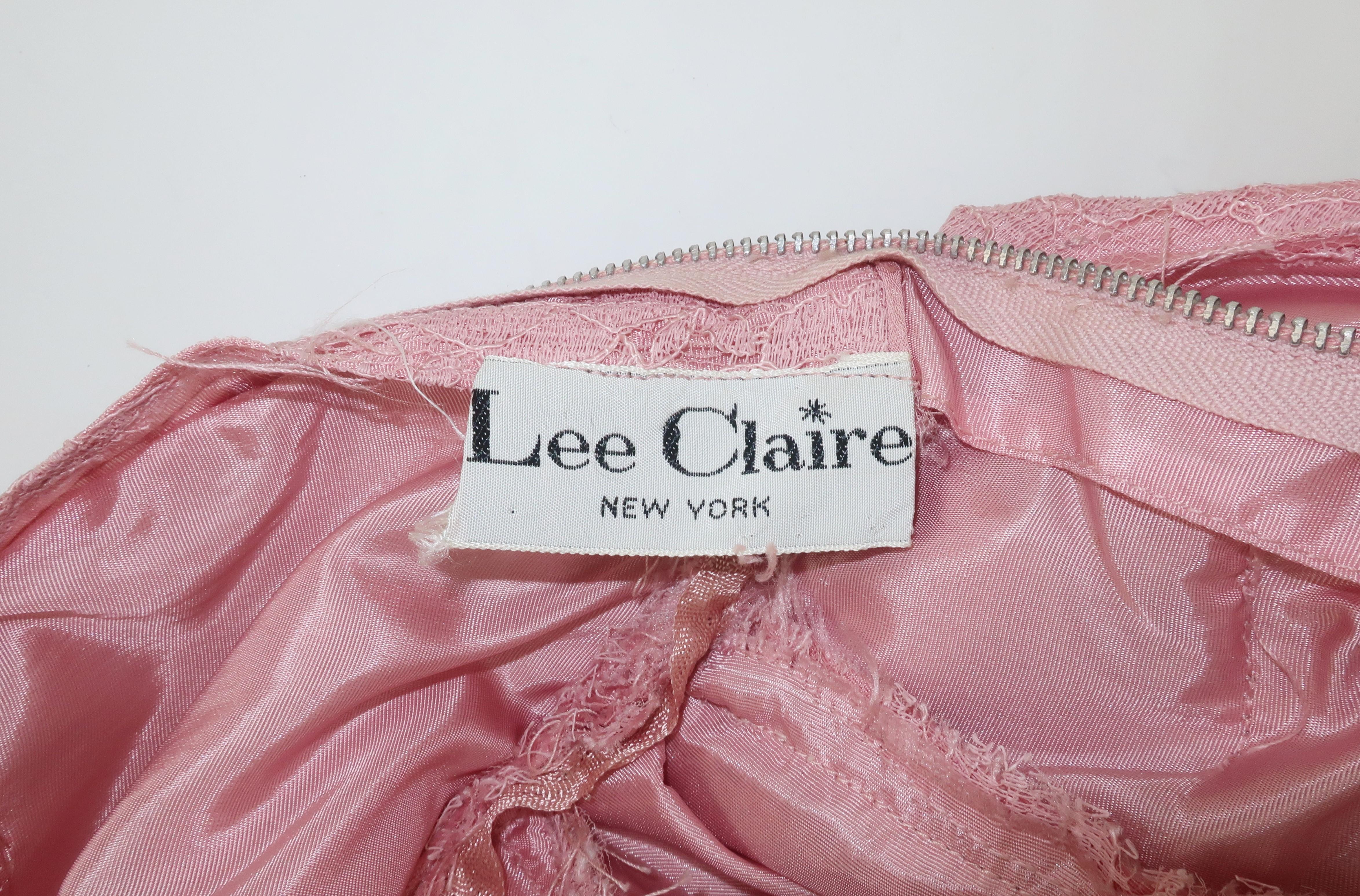 Lee Claire Pink Lace Cocktail Dress, 1950's For Sale 5