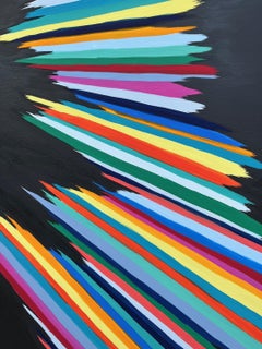 "Diamond Lattice" Black Spectrum Contemporary Abstract Oil Painting Lee Clarke