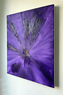 "Dioxazine" Purple Contemporary Abstract Textured Canvas Painting Lee Clarke