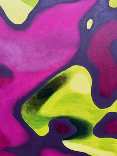 "Frank" Pop Art Style Contemporary Abstract Colorful Canvas Painting Lee Clarke