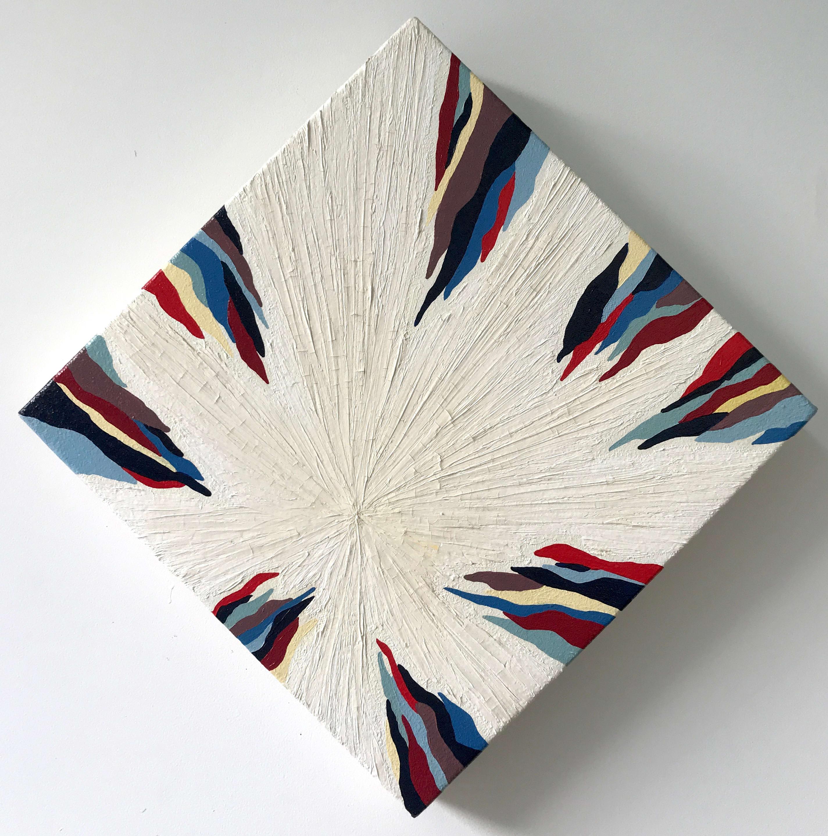 Lee Clarke "Starwheel" Contemporary Abstract Colorful White Texture