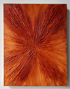 "Iron Oxide" Contemporary Abstract Textured Radiating Canvas Painting Lee Clarke