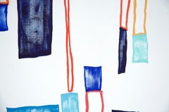 "Jag" Colorful Geometric Lines Contemporary Abstract Canvas Painting