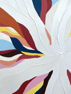 "Muted Peaks" Contemporary Abstract Pastel Colors on Canvas Painting Lee Clarke