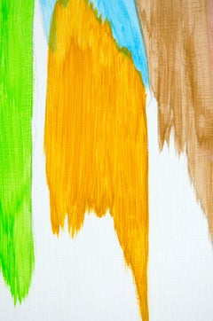 "The Fairy Tale" Vibrant Vertical Lines Contemporary Abstract Canvas Painting