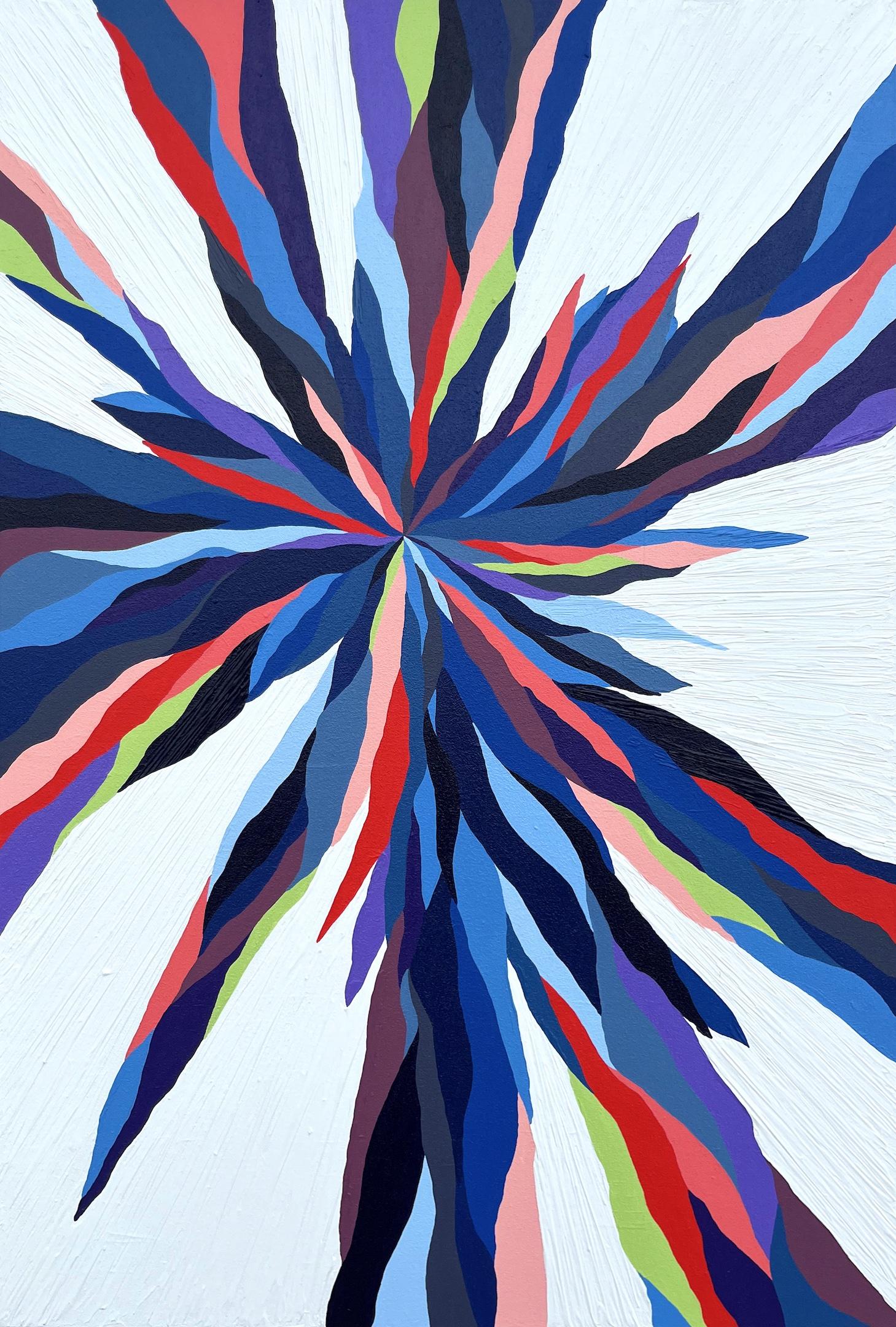 Lee Clarke "Frolic" Colorful Geometric Lines Contemporary Abstract