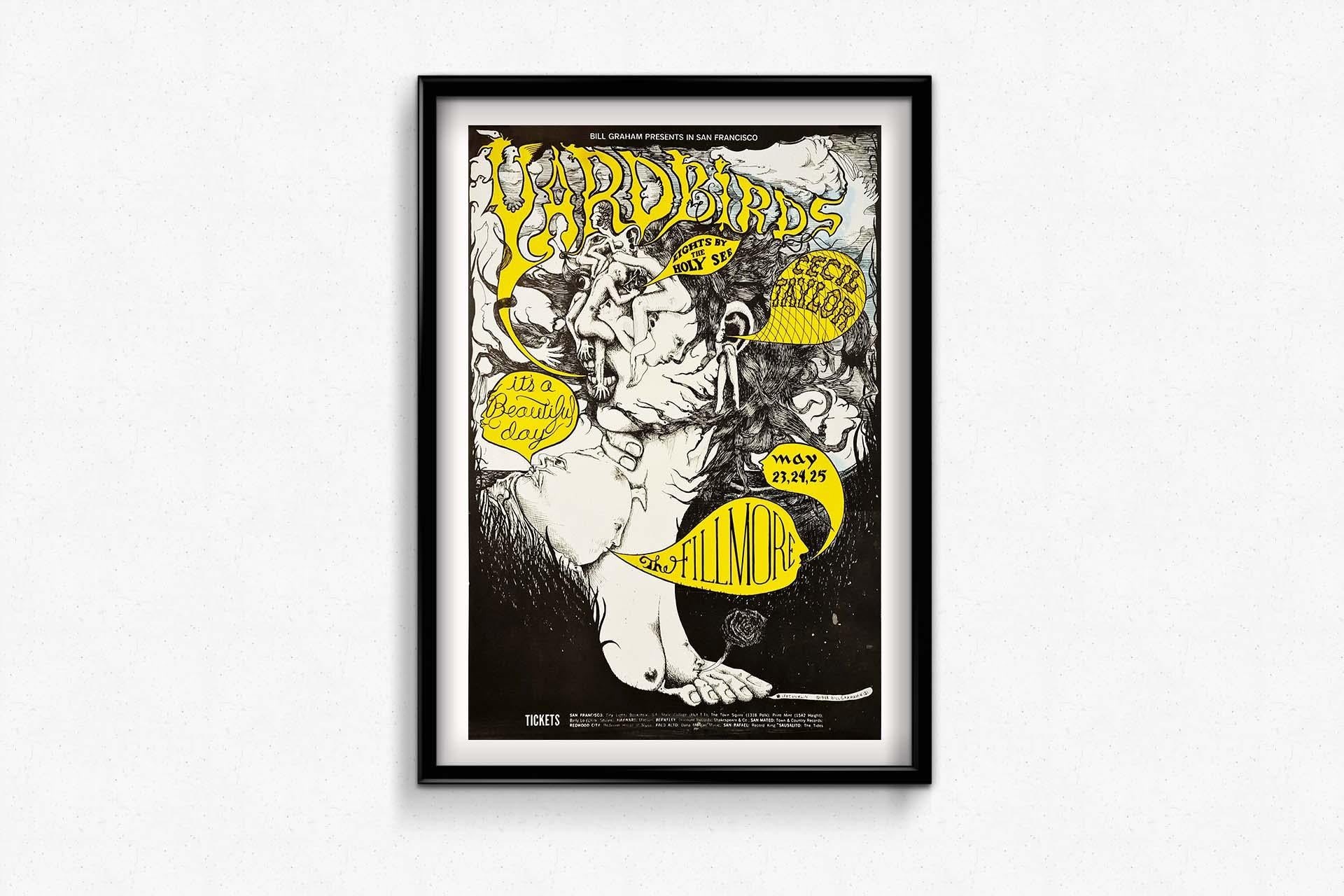 1968 Psychedelic poster for the Yardbirds, It’s a beautiful day and Cecil Taylor For Sale 1