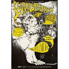 Vintage 1968 Psychedelic poster for the Yardbirds, It’s a beautiful day and Cecil Taylor