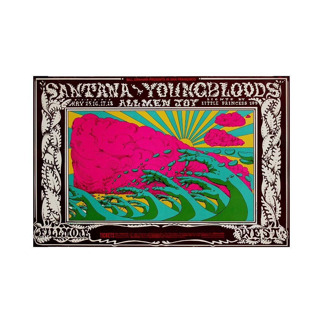 1969 poster psychédélique de Lee Conklin - Santana & Youngbloods all men joy en vente 3
