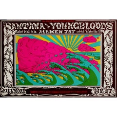 1969 psychedelic poster by Lee Conklin - Santana & Youngbloods all men joy
