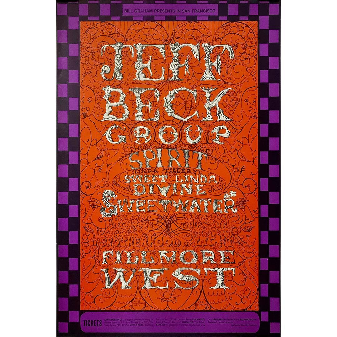 Très belle affiche psychédélique de 1968 pour le Jeff Beck Group.

Les premières influences de Lee Conklin ont été les maîtres du stylo et de l'encre Heinrich Kley et Saul Steinberg. Après avoir vu des articles présentant les affiches de Wes Wilson,