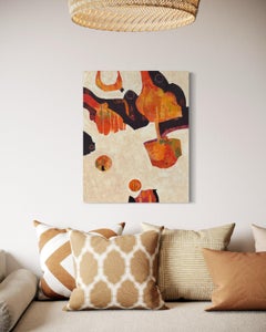 "Ascendance" - Abstract Expressionist Acrylic Painting in Orange and Black