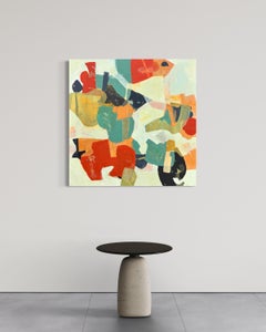 "Merry-go-Round" - Vibrant Colorful Layered Abstract Painting - Warm Palette