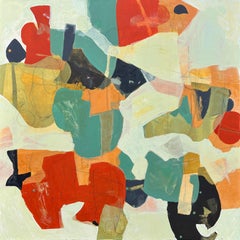 "Merry-go-Round" - Lebendige bunte geschichtete abstrakte Malerei - Warme Palette