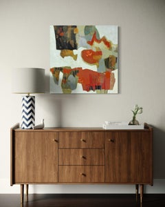 "Presidio Vista" - Abstract Expressionist Acrylic Painting - Red and Earth Tone