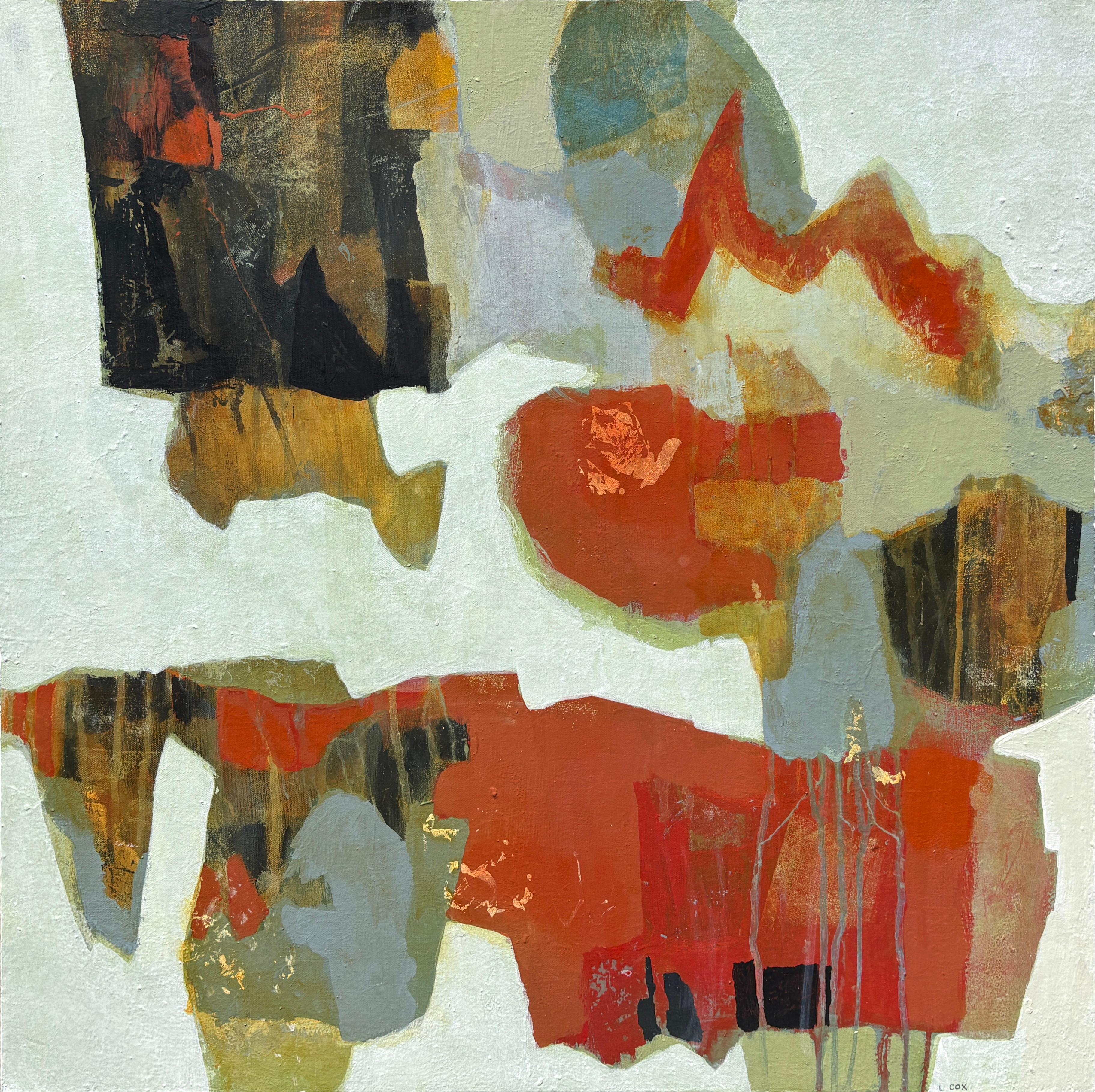 "Presidio Vista" - Abstract Expressionist Acrylic Painting - Red and Earth Tone
