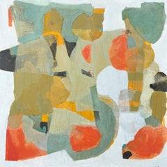 "Senior Prom" - Earth and Pastel Tone Contemporary Abstract Painting - 36 x 36