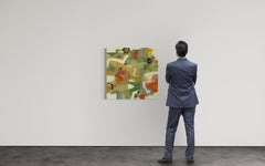 "Spring Stroll" - Contemporary Abstract Expressionist in Orange and Earth Tones