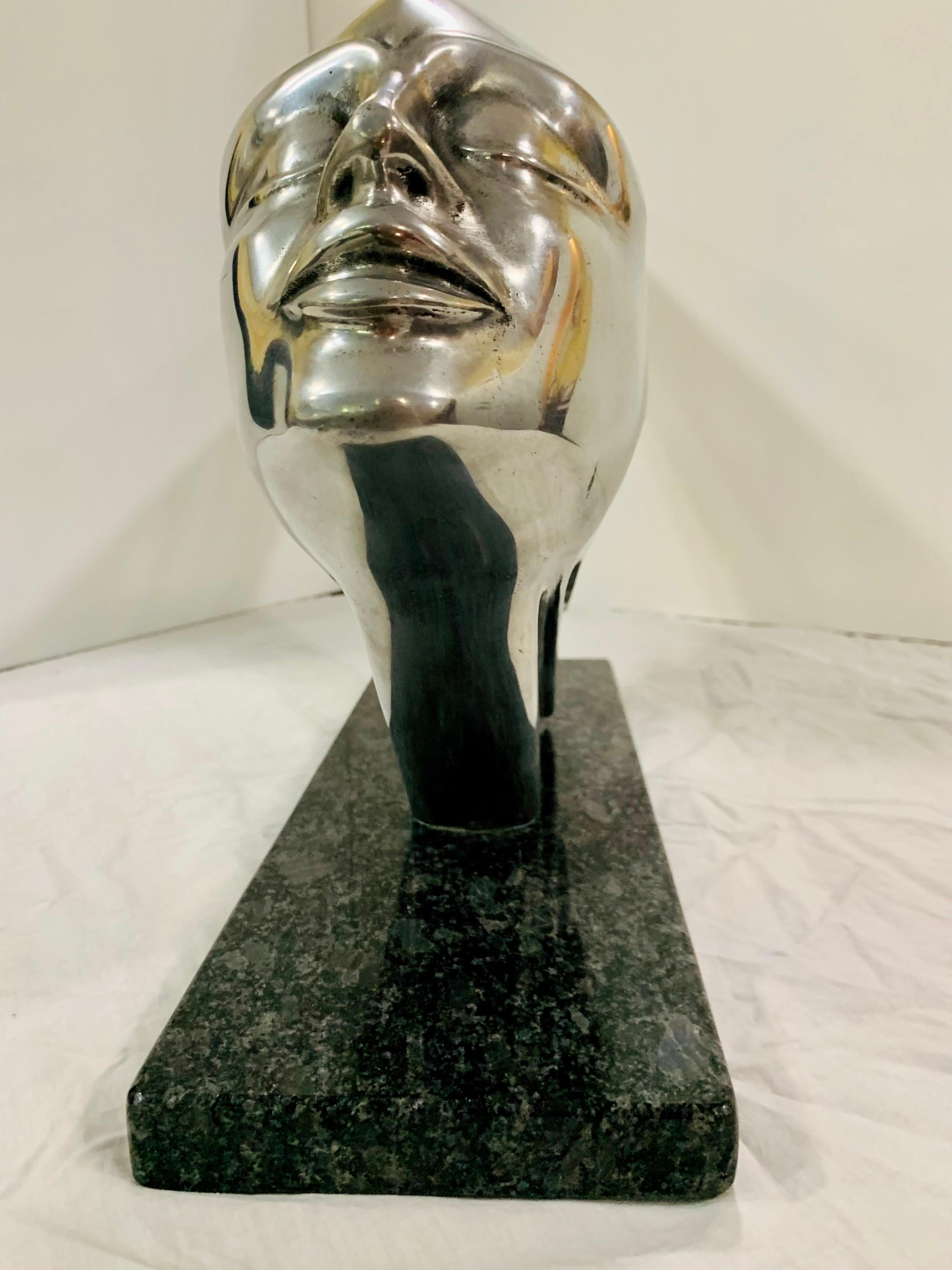 Sculpture Siren Art Déco moderne de déesse chromée de Lee Duran n° 2 sur 5 fabriquée en vente 9