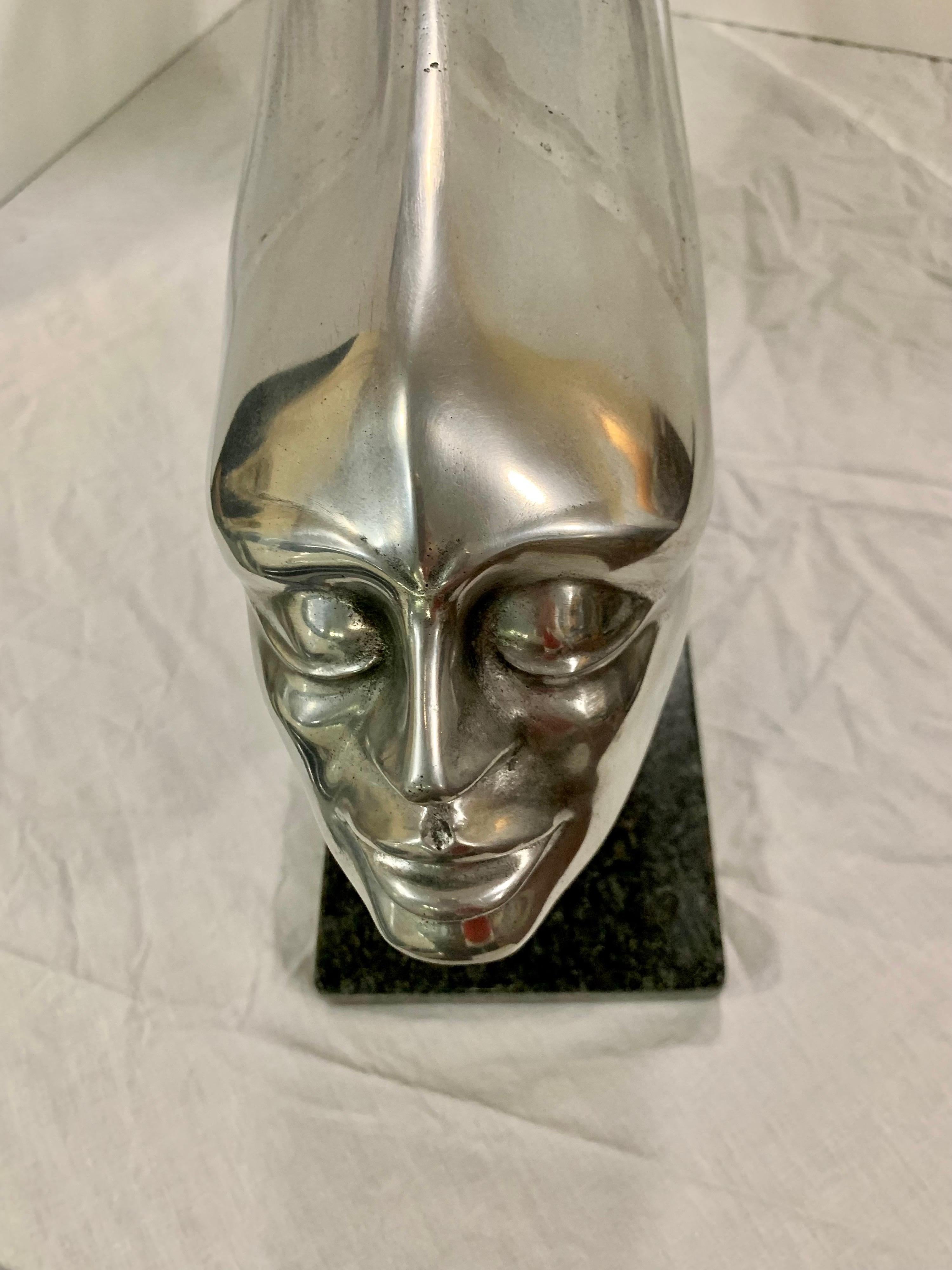 Lee Duran Modern Art Deco Siren Sculpture Chrome Goddess Series #2 of 5 Made For Sale 10