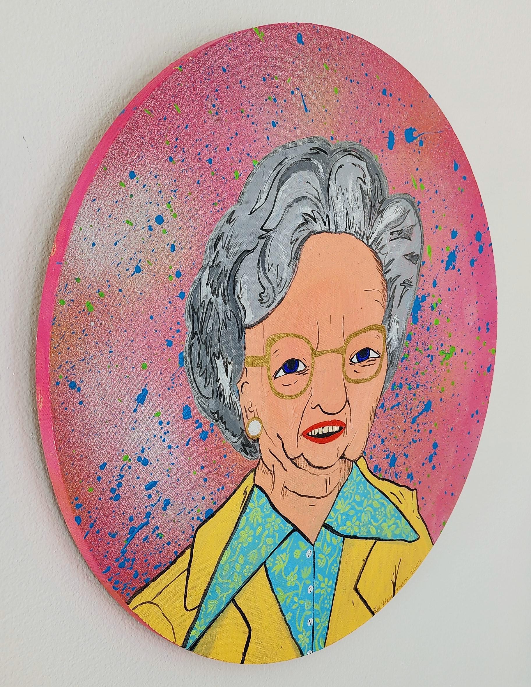 Lee Heinemann
Grandmother
Acrylic on Canvas
Year: 2007
Size: 16in diameter, 0.5in deep
Signed and dated by hand on verso
COA provided
Ref.: 924802-1704

Tags: Portrait, Vibrant, Drips, Neon, Splatter, Comical, Grandmother, Grandma, Sixties

Lee