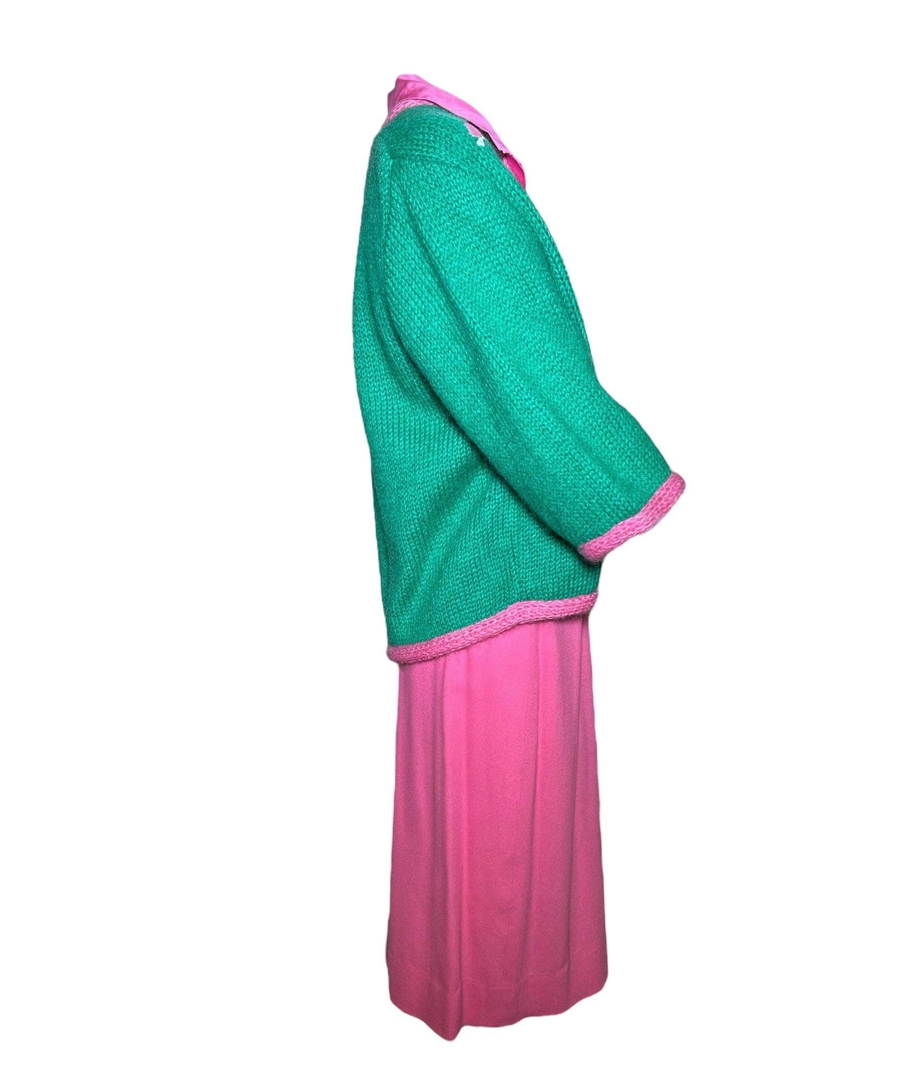 Conjunto de golf de 3 piezas de Lee Herman con jersey de punto, años 50 Rosa en venta