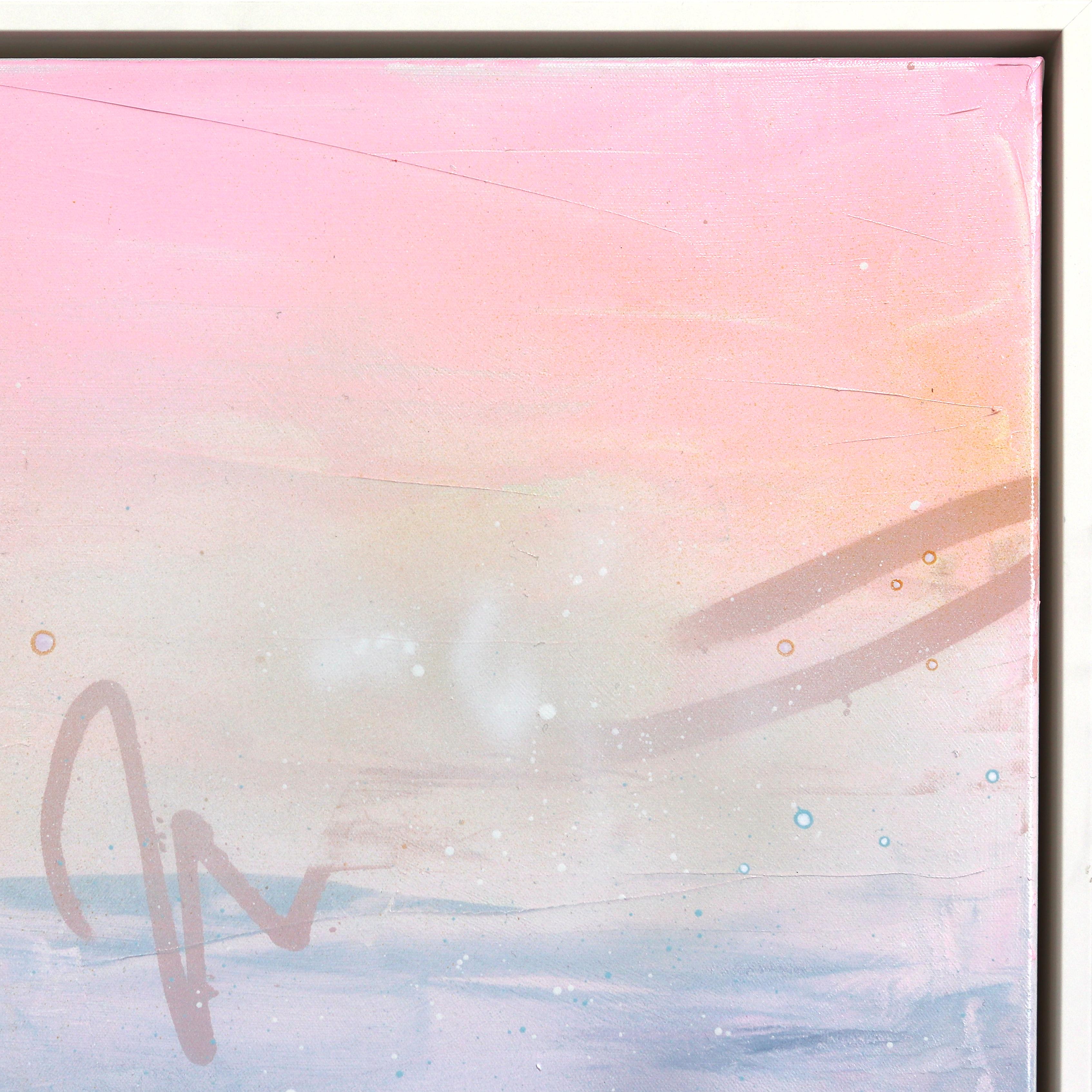 As Light Falls - Vibrante Paisaje Abstracto Moderno con Textura Pintura Mixta en venta 4