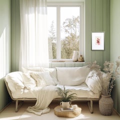 Betony - Original Abstract Framed Floral Botanical Artwork on Antique Book Page