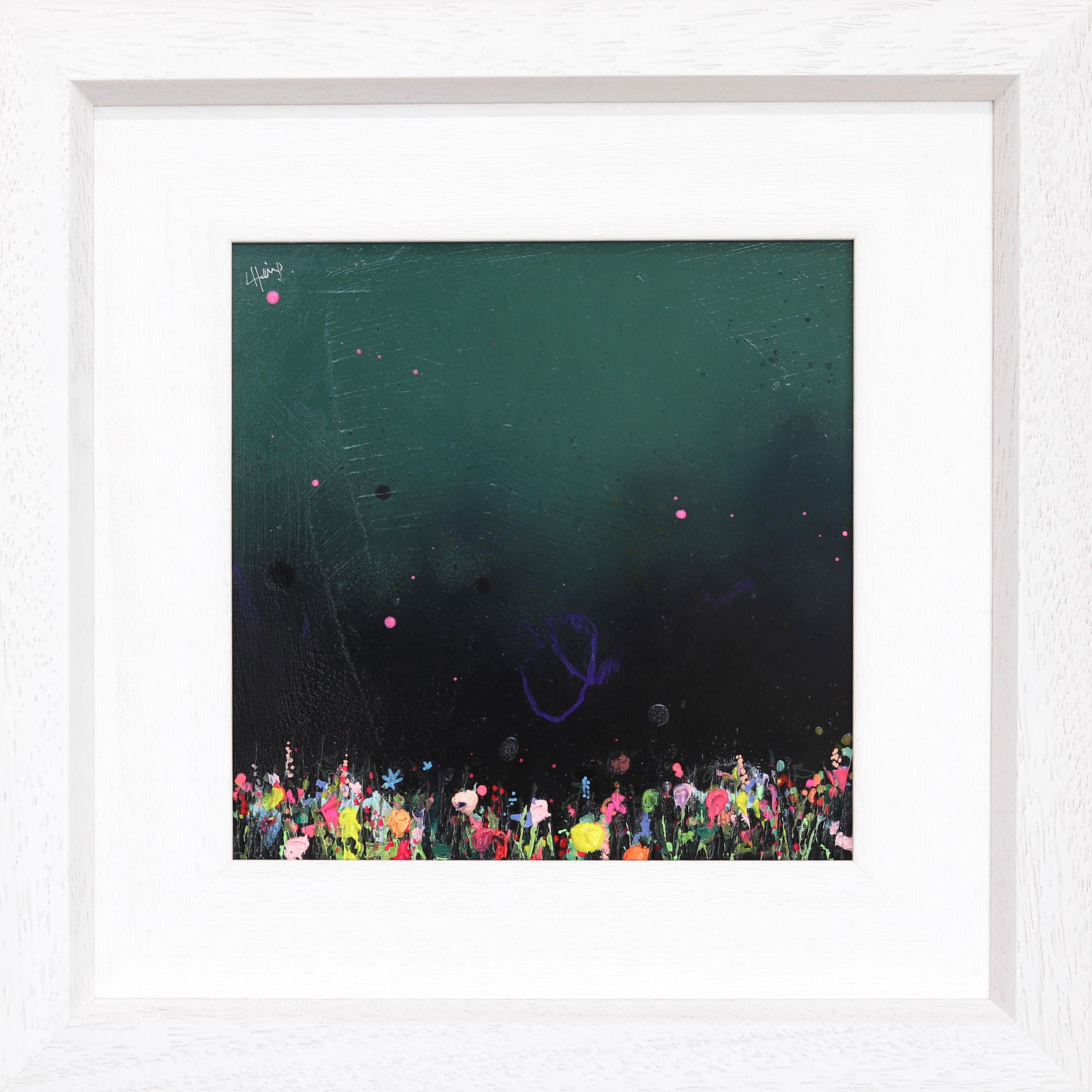 Deep Green - Modern Original Framed Moody Abstract Landscape Mixed Media Art