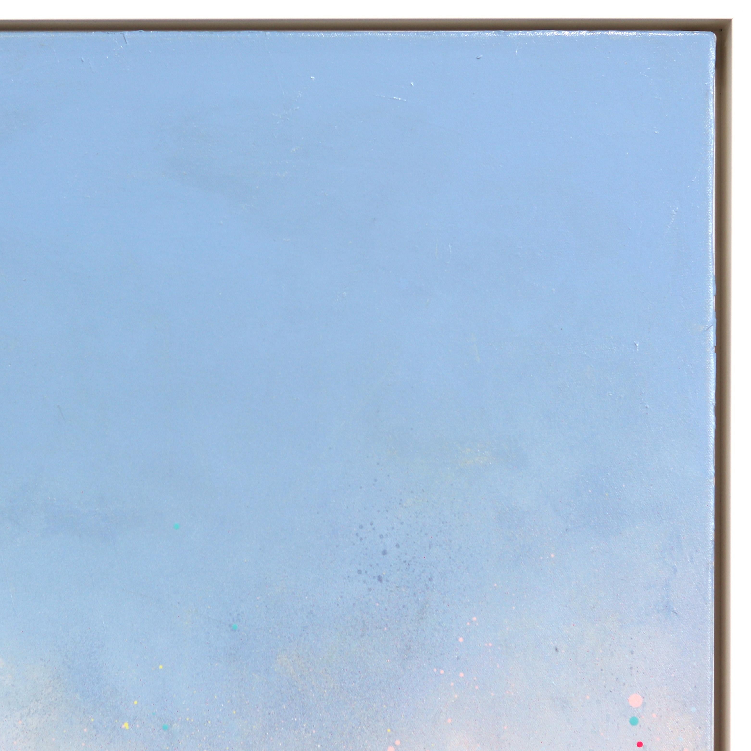 Nubes lejanas - Paisaje azul de colores con textura de flores Obra de arte 2