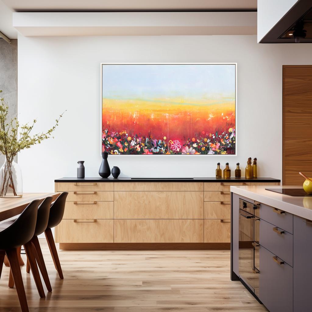 Feal - Large Modern Abstract Textured Color Drenched Landscape Art (en anglais) - Painting de Lee Herring