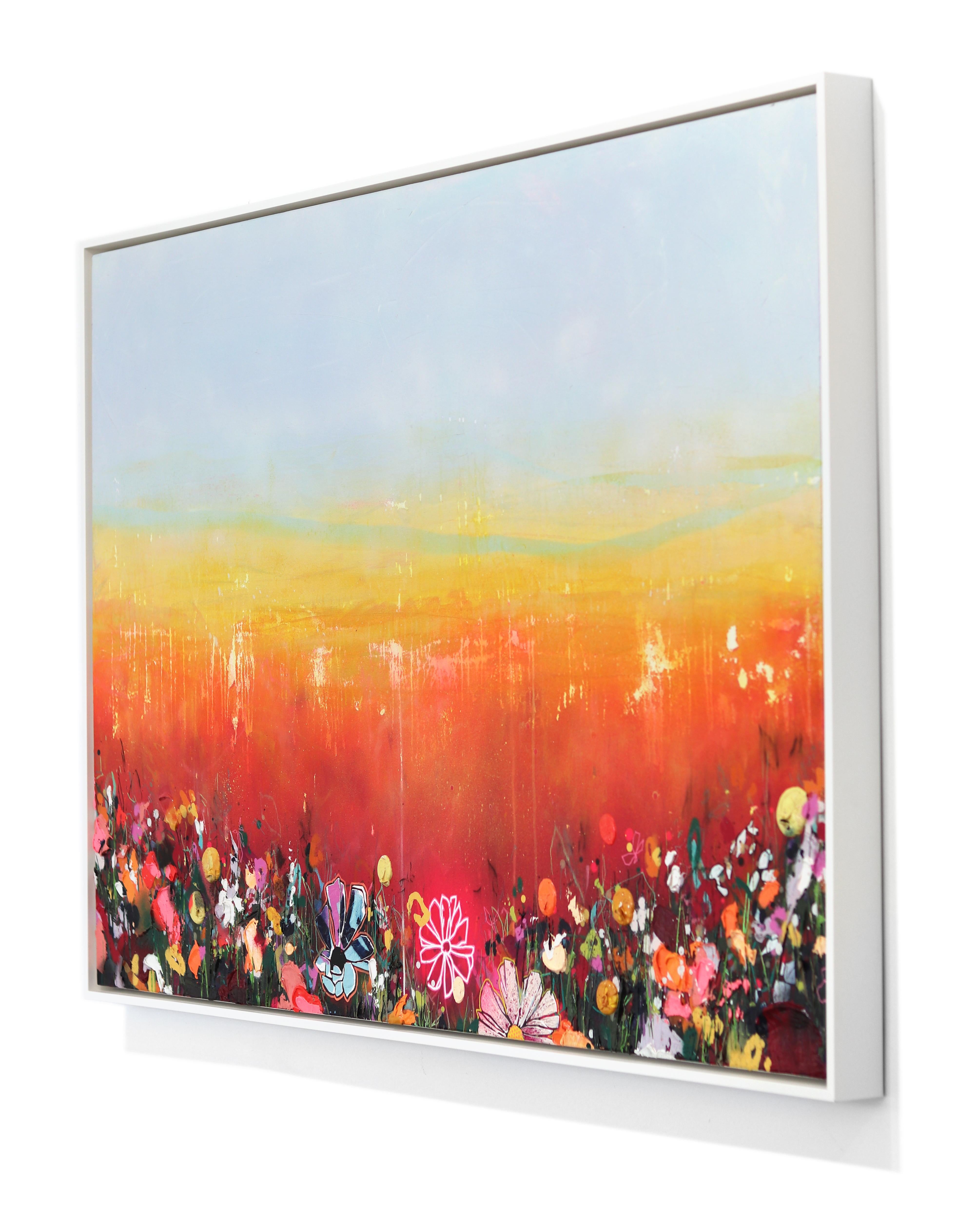 Feal - Large Modern Abstract Textured Color Drenched Landscape Art (en anglais) - Beige Landscape Painting par Lee Herring