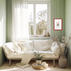 Hedge Mustard - Abstract Framed Floral Botanical Artwork on Antique Book Page