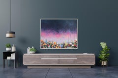 Midnight Blue - Large Modern Abstract Textured Color Drenched Landscape Artwork