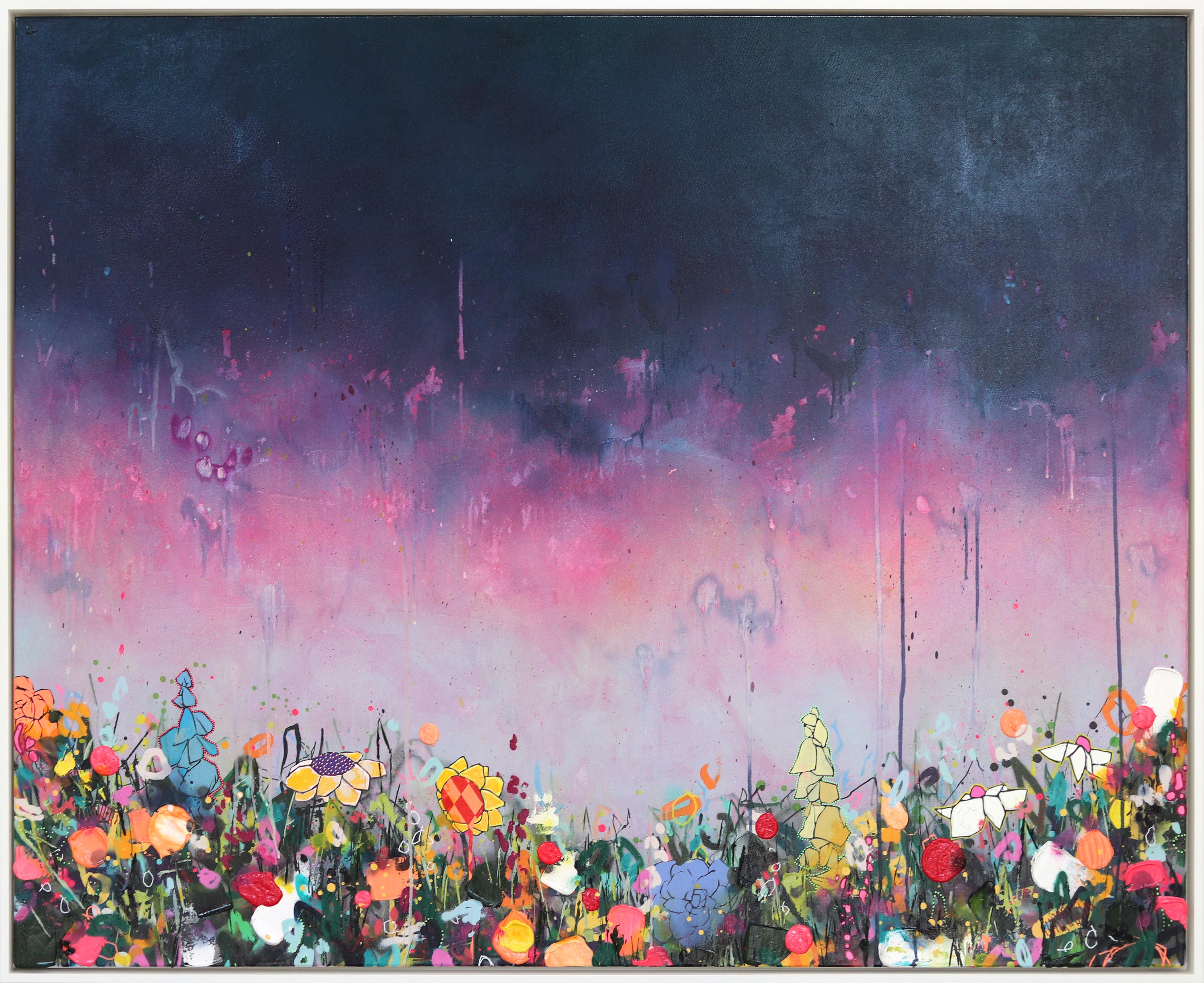 Midnight Blue - Large Modern Abstract Textured Color Drenched Landscape Artwork - Mixed Media Art by Lee Herring