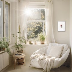 Nodding Thistle - Abstract Framed Floral Artwork on Antique Botanical Book Page