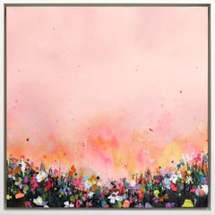 Peach Glow - Arte mista astratta vibrante e moderna ispirata alla Nature
