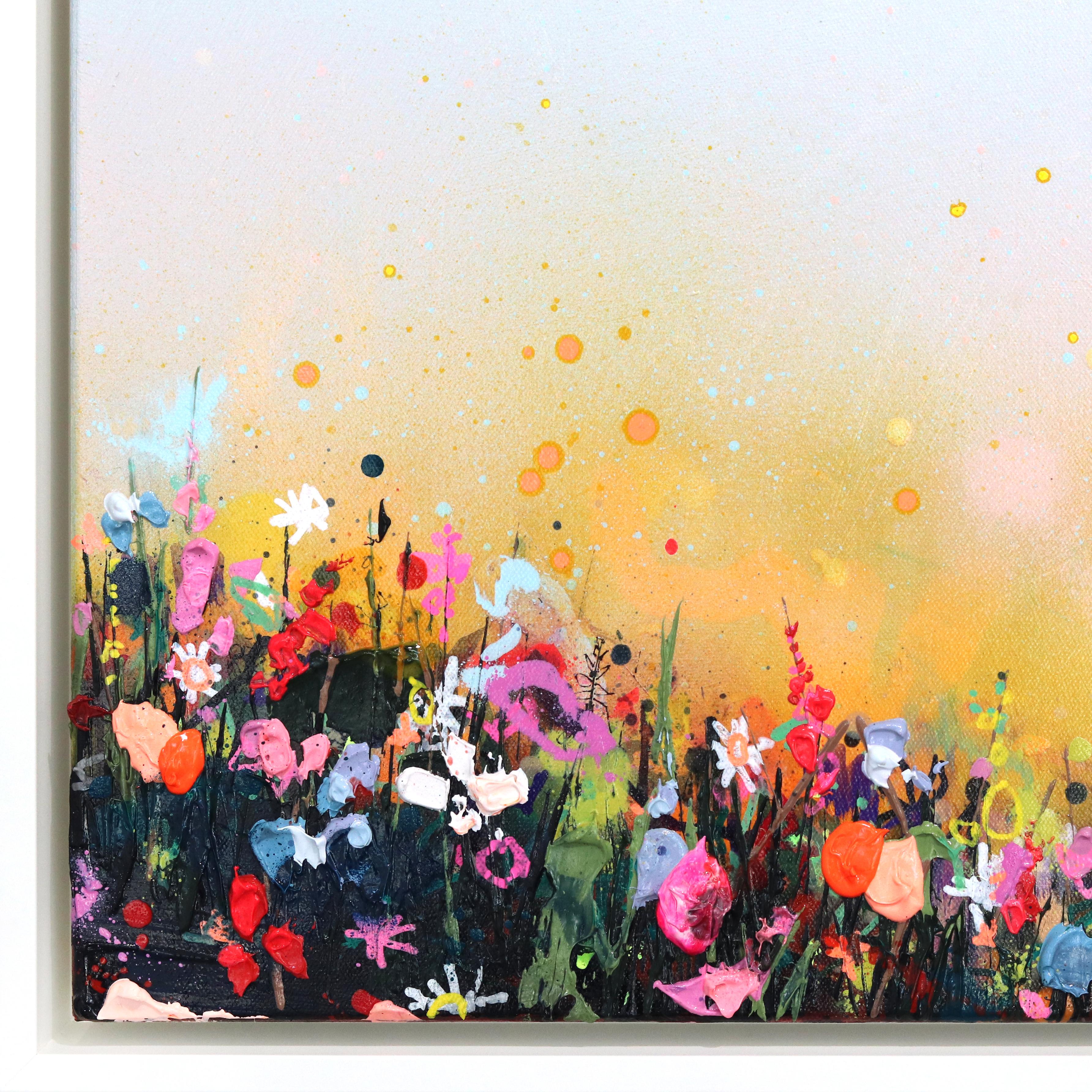 Primavera abrasadora - Paisaje floral abstracto con textura de colores Arte de técnica mixta - Painting Impresionista abstracto de Lee Herring