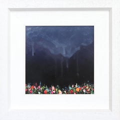 Stormy Clouds - Modern Original Framed Moody Abstract Landscape Mixed Media Art