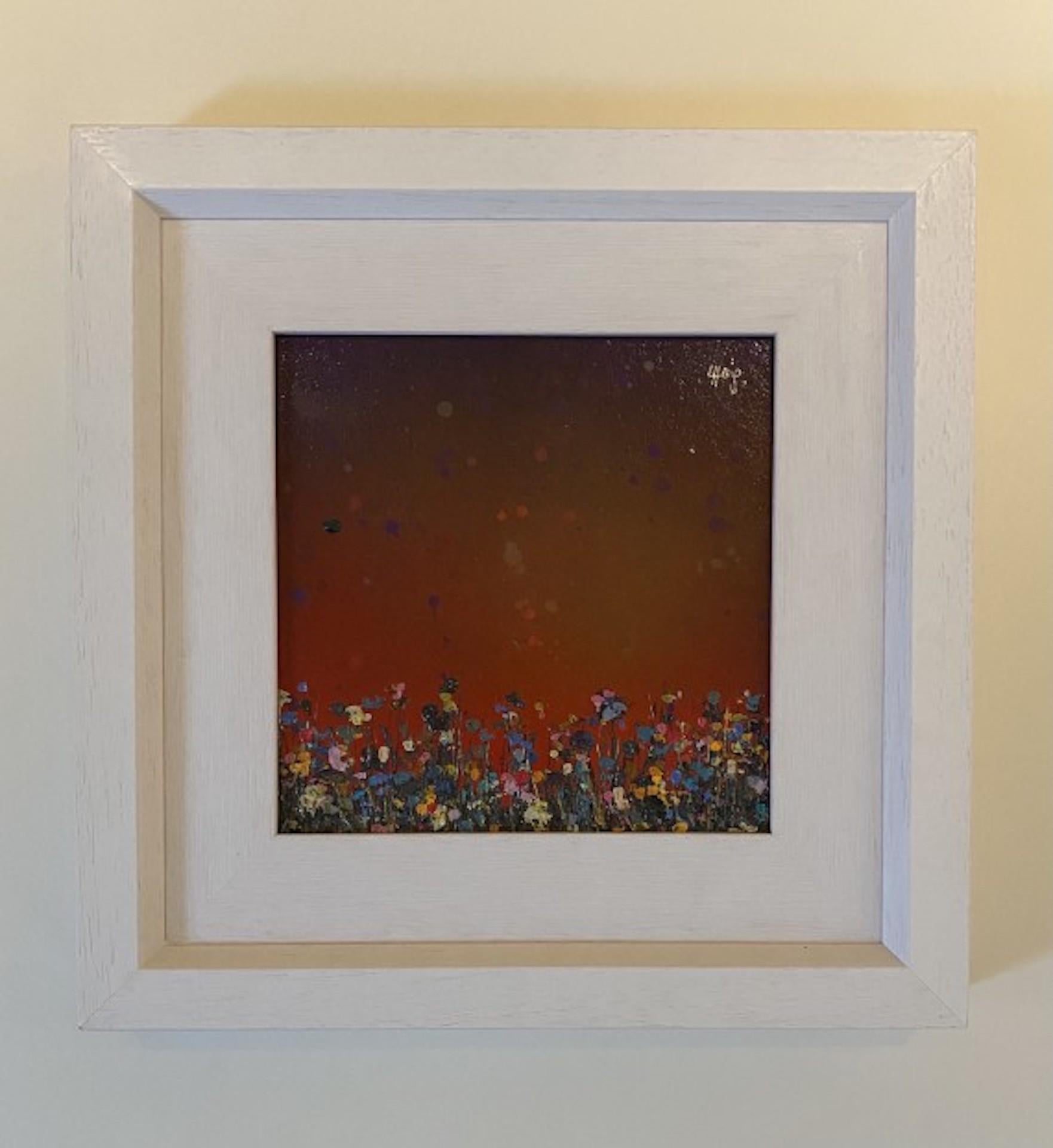 Lee Herring
Purple Sunfall
Original Mixed Media Painting of Spray Paint, Oil, Varnishes, Acrylic on a Wooden Panel 
Image size: H 22 x W 22cm
Framed size: H 37 x W 37cm
(Please note that in situ images are purely an indication of how a piece may