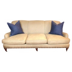 Lee Industries English Arm Sofa in Tan Linen