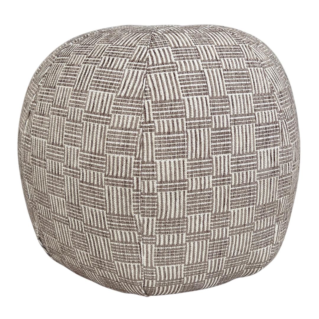 Custom made LEE Industries 9319-00 Ottoman (2 available). These ottomans are showroom new and have never been used.

Add softness and character to your space with this beach ball shaped Lee Industries ottoman. Perfect for use as a footrest, extra