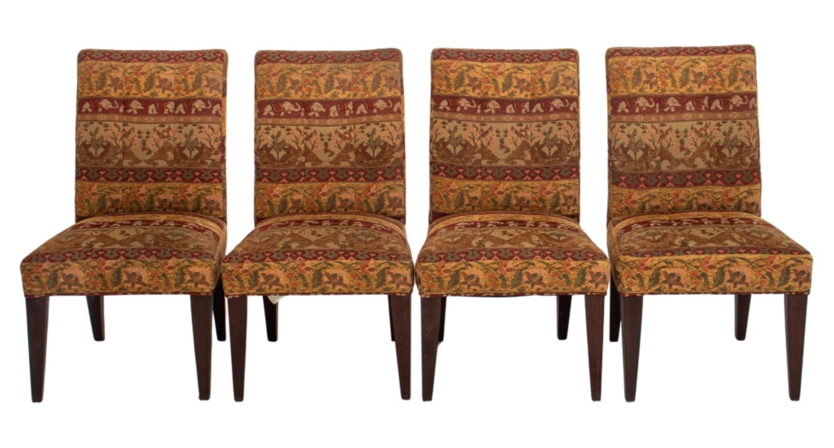 Lee Industries Upholstered Dining Chairs, 4 In Good Condition For Sale In New York, NY