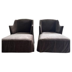 Lee Industries Velvet Chaise Lounge