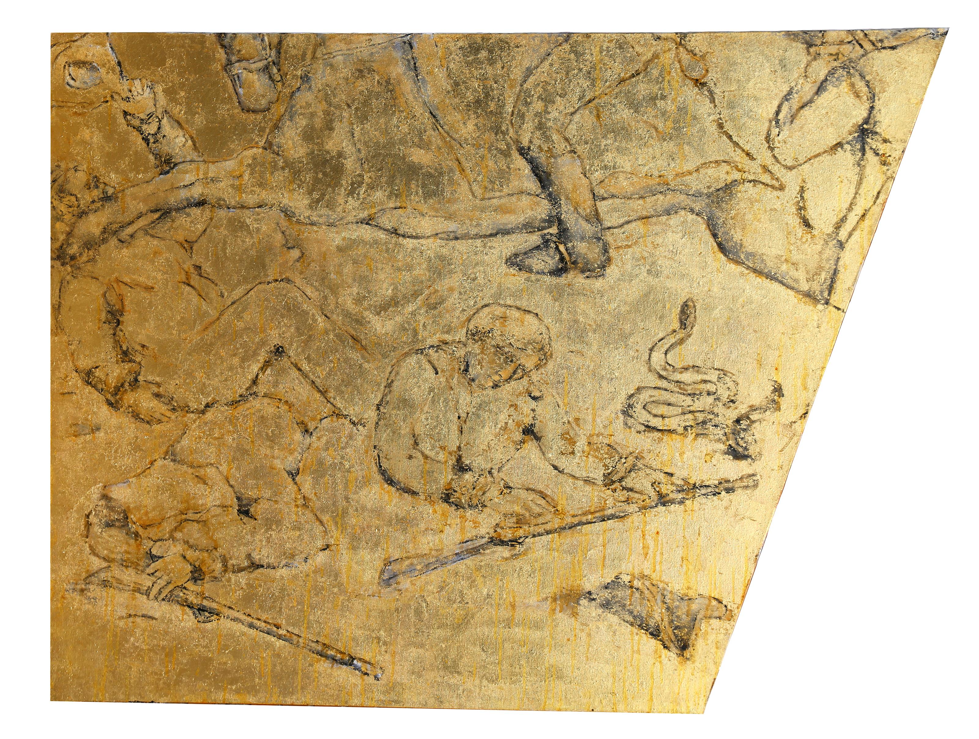 Benedict Arnold in der Schlacht von Saratoga, Mixed Media auf Leinwand von Lee Jaffe im Angebot 1