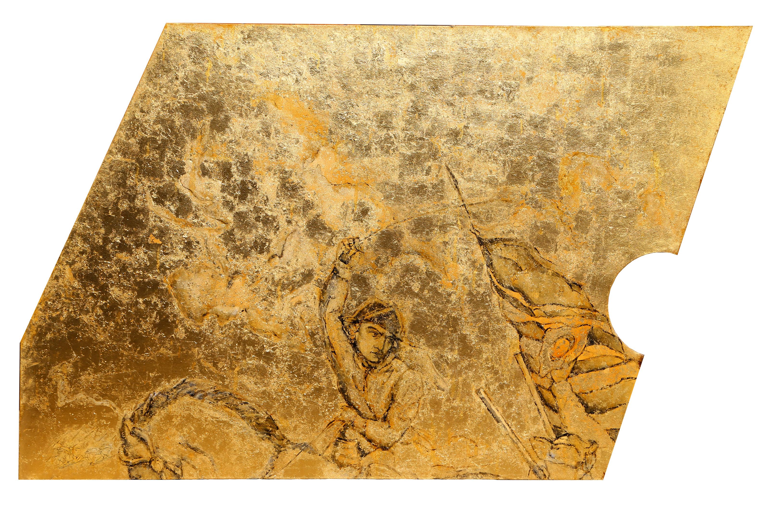 Benedict Arnold in der Schlacht von Saratoga, Mixed Media auf Leinwand von Lee Jaffe im Angebot 2